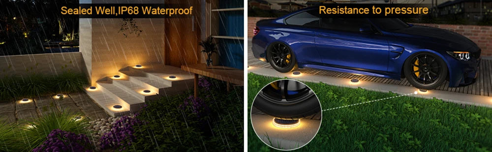 24LED Solar Garden Light Outdoor Solar Lighting Solar Deck Light Step Lights Stair Light Waterproof Lawn Lamps Underground Light