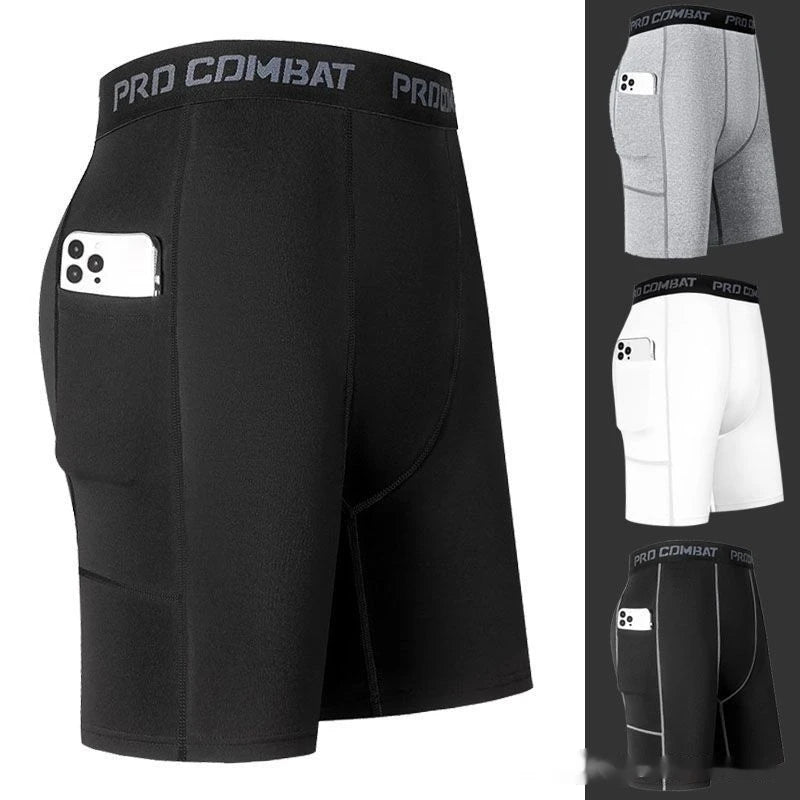 Sports Fitness Pants Men's Running Sports Tight Elastic Quick-drying Pocket Pants Basketball Training Outdoor Trousers Y2k Tiki