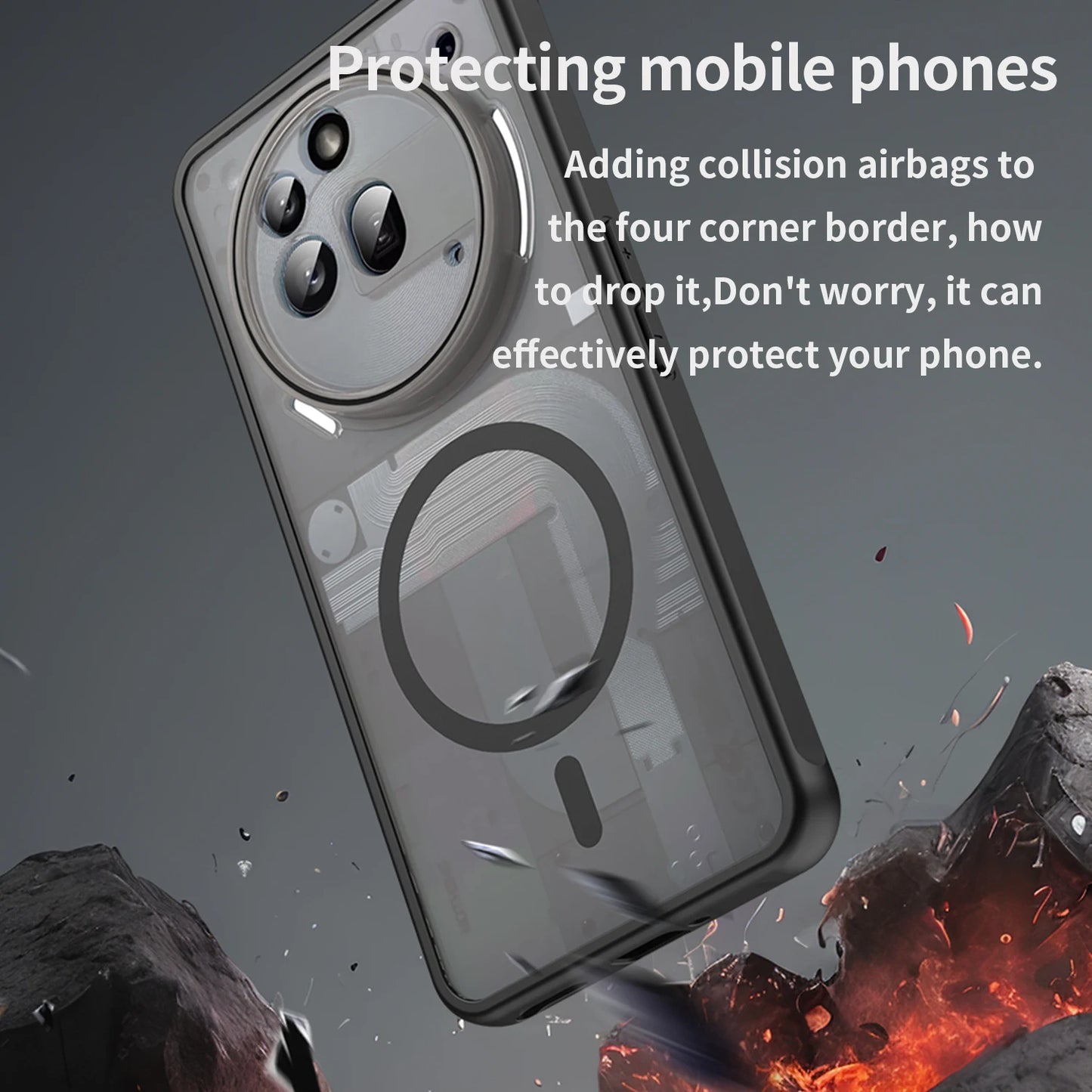 New Matte Transparent Anti-Shock Magnetic Case for Nothing Phone 3A Pro For Magsafe Wireless Charge Cover For Nothing Phone 3A