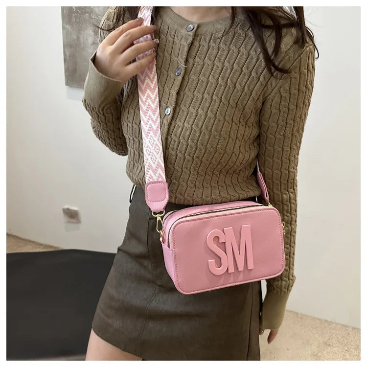 2026 Trendy Women's Bags: Casual, Versatile, Unique and Fashionable Bags, Small-Sized with Diverse Letters and Wide Shoulder Str