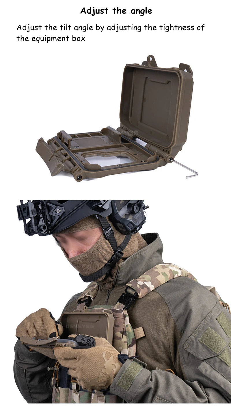 Tactical MOLLE Mobile Phone Box V2 Sport Chest Rig Hunting Vest Navigation Board Instant Equipment  Front Panel Phone Holder