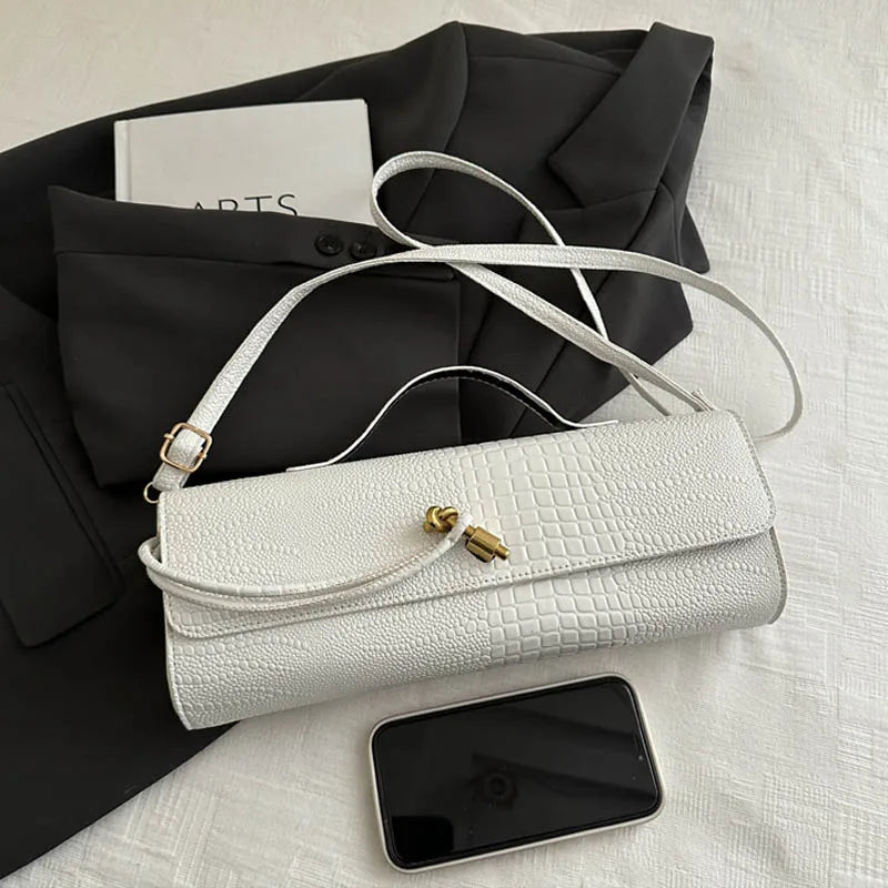 Luxury Design Top-Handle Bag For Women Evening Handbag Long Purse, Crocodile Pattern Crossbody Shoulder Bags Fashionable Outfits