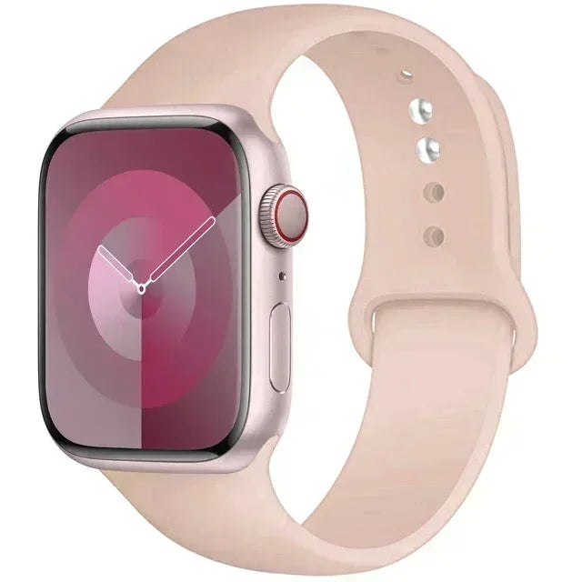 Original Silicone Strap For Apple Watch Band 44mm 38-40 42-46 41-45 46MM 49 mm Bracelet iwatch Serie 10 9 7 4 5 6 8 SE Ultra 2 3