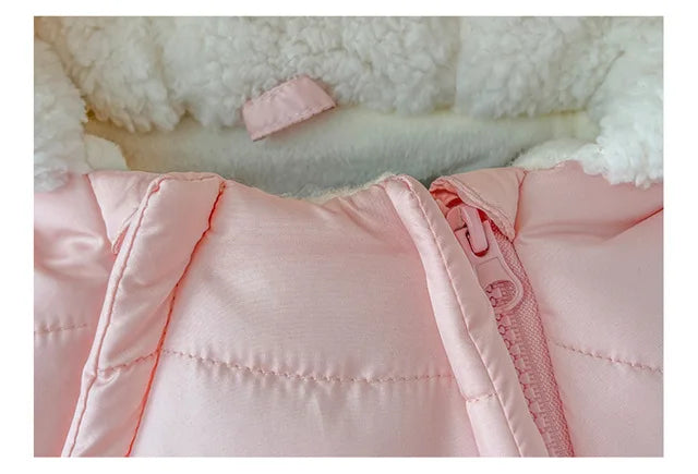 Baby clothes, winter clothes, newborn jumpsuit with fleece and cotton clip baby winter bag handbag foot double zipper