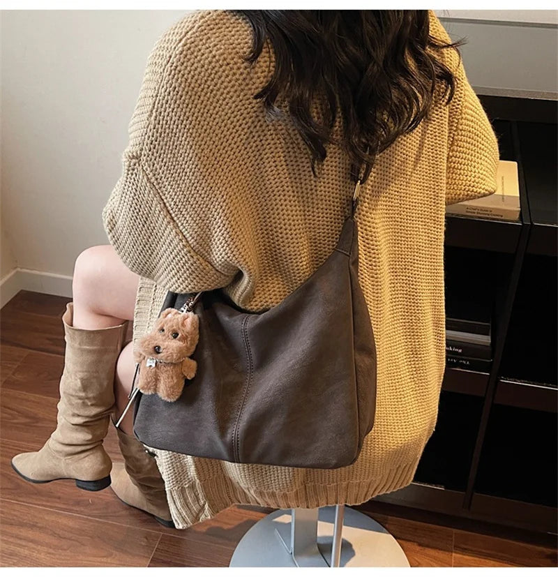 Fashion Soft PU Leather Tote Bags for Women Trend Female Simple Large High Capacity Shoulder Women Handbags Messenger Bags