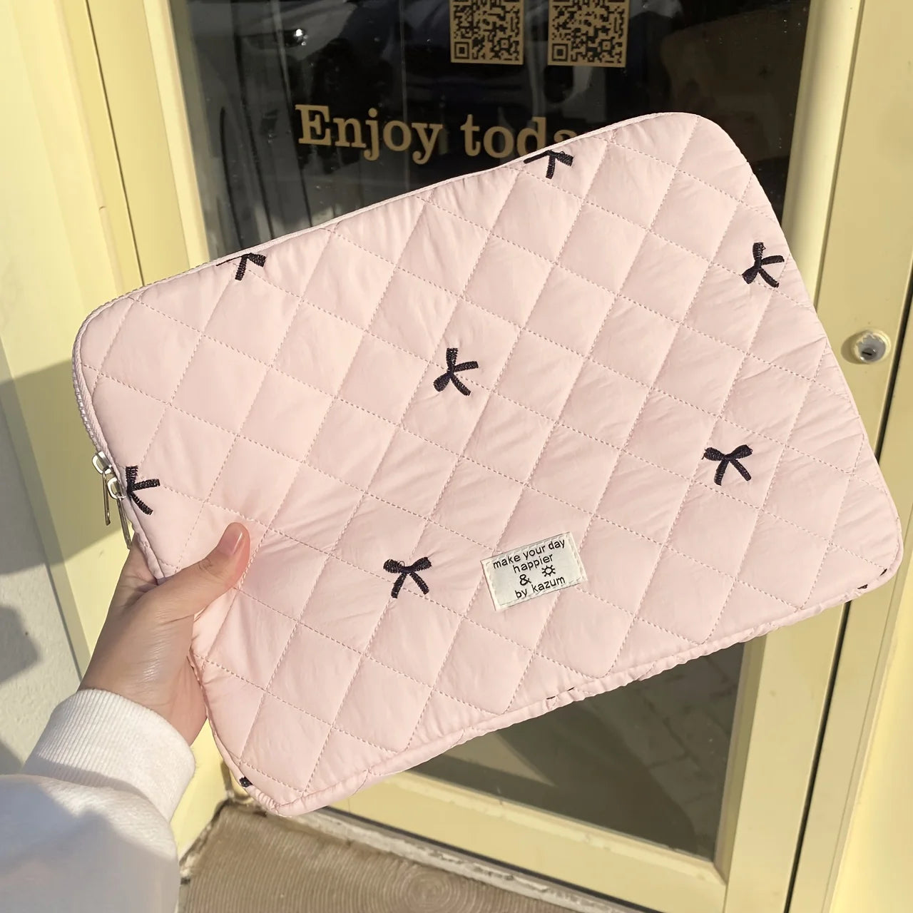 Cute Bow Graphic Laptop Bag Tablet Sleeve Case 11 13.3 14 15.6 Inch For Macbook Air 13 Pro Xiaomi Lenovo Dell Notebook Soft Case