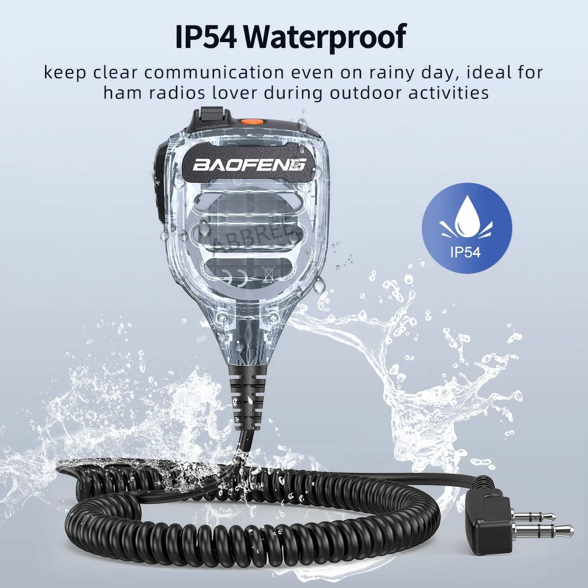 Baofeng BF-850 IP54 Waterproof Walkie Talkie Speaker Mic Volume Adjustable High Clear Sound For UV-5R BF-888S AR-152 PRO Radio