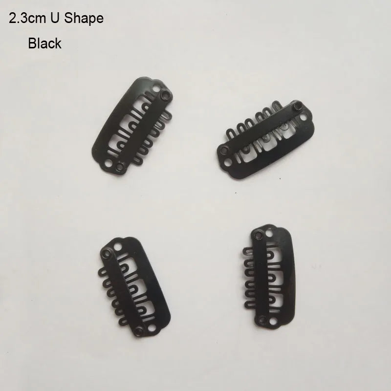 30pcs 2.3cm-3.6cm Hair Extension Clips Wig Clips For Human Hair Bangs Snap Hair Clips For Extensions Metal Comb For Closure