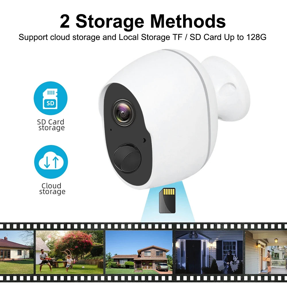 3MP Battery Solar WiFi Security CCTV 130 Wide View Angle 5XDigital Zoom Waterproof Outdoor Solar Camera 5200mAh Rechargeable Cam