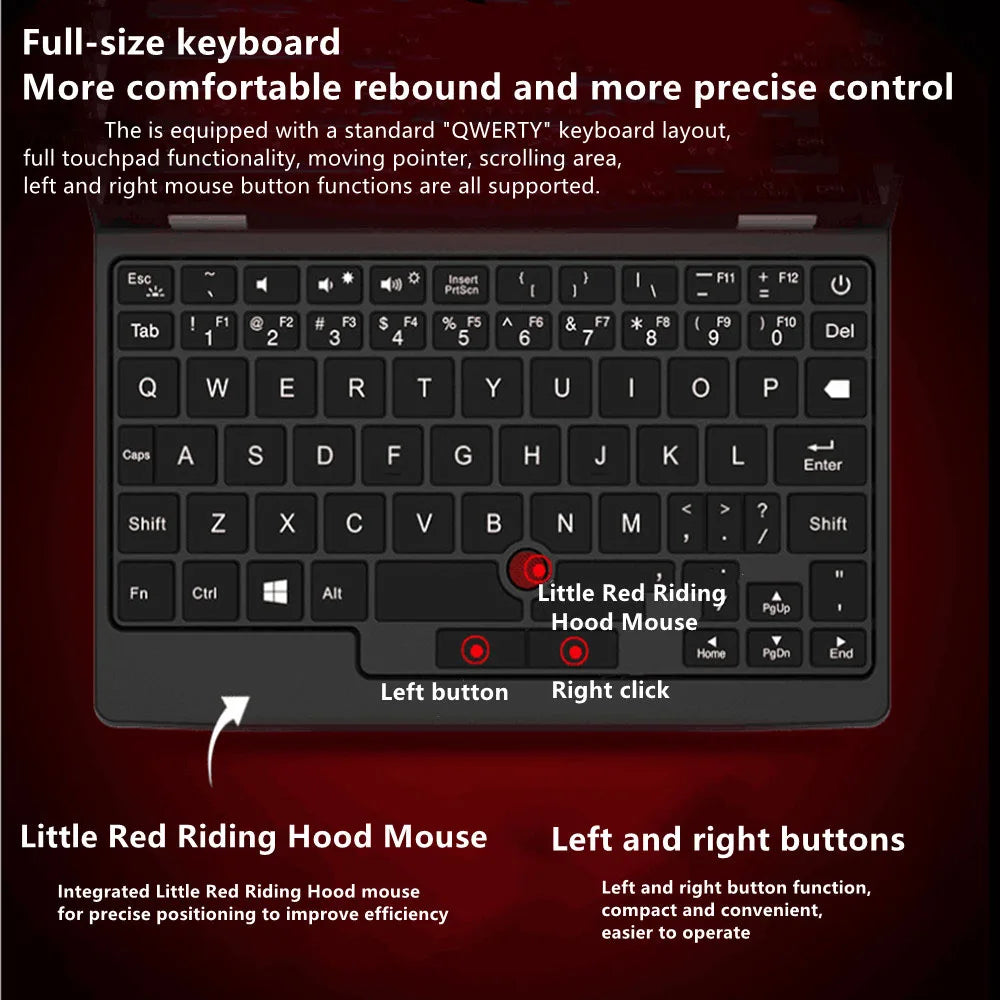 2024 Portable Mini Laptops Metal Small Notebooks Windows 11 7 Inch Touch Screen office N100 16GB+1TB IPS Netbook Micro Computer