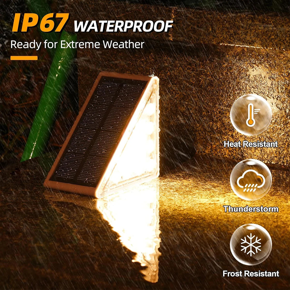 Solar Step Lights Outdoor Waterproof IP67 Solar Powered Stair Lights Triangle Solar Deck Lights for Outside Garden Patio Yard