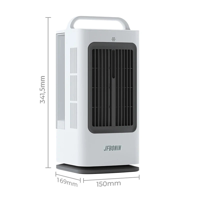 JFBONIN 3-IN-1 Mini Portable Air Cooler Remote Control 120 Degree Swing 3-Speeds Household Desk Air Conditioner 1.7L