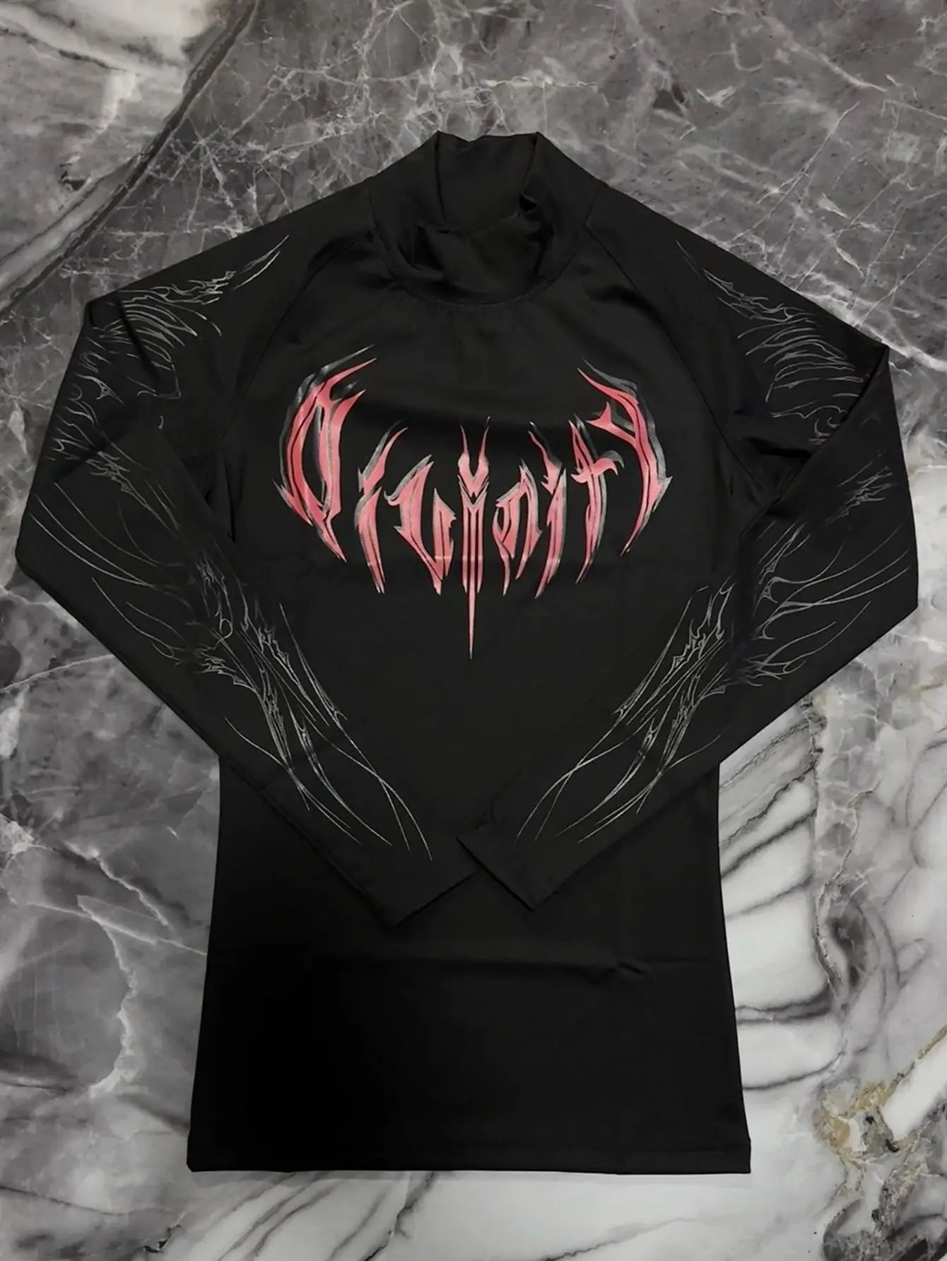 Men's High-neck Printed Tight-fitting Clothes For Fitness Training Quick-drying Clothes Elastic And Breathable For Exercise