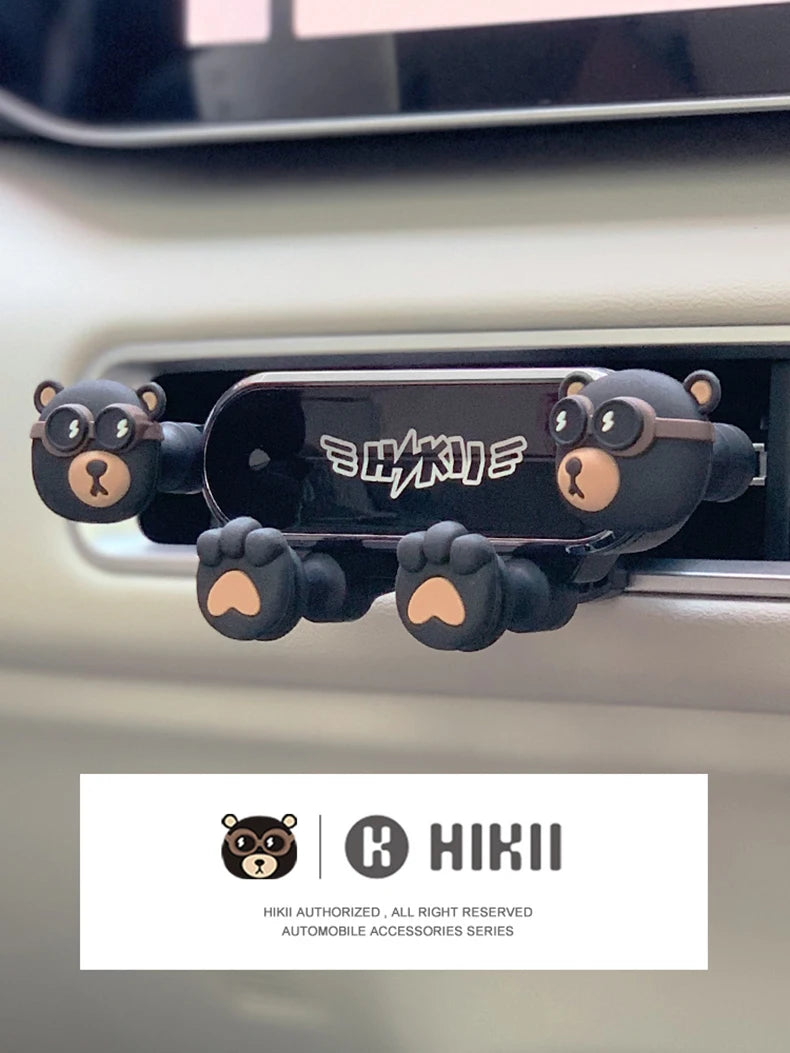 Cartoon car phone holder vent mount strong gravity clip cell air conditioner outlet stand mobile assecories support rack bracket