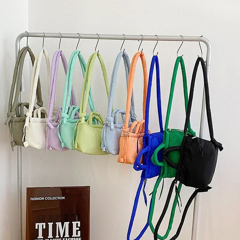 Super Cool Simple Versatile Handbags for Women 2025 Casual Hot Sale Colorful Nylon Small Square Shoulder and Crossbody Bags