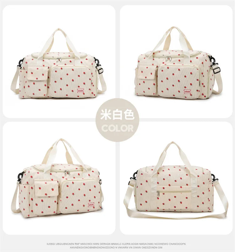 Corduroy Mommy Bag Large Capacity Waterproof Baby Diaper Bags Stroller Nappy Organizer Travel Carry Shoe Maternity Tote Bags