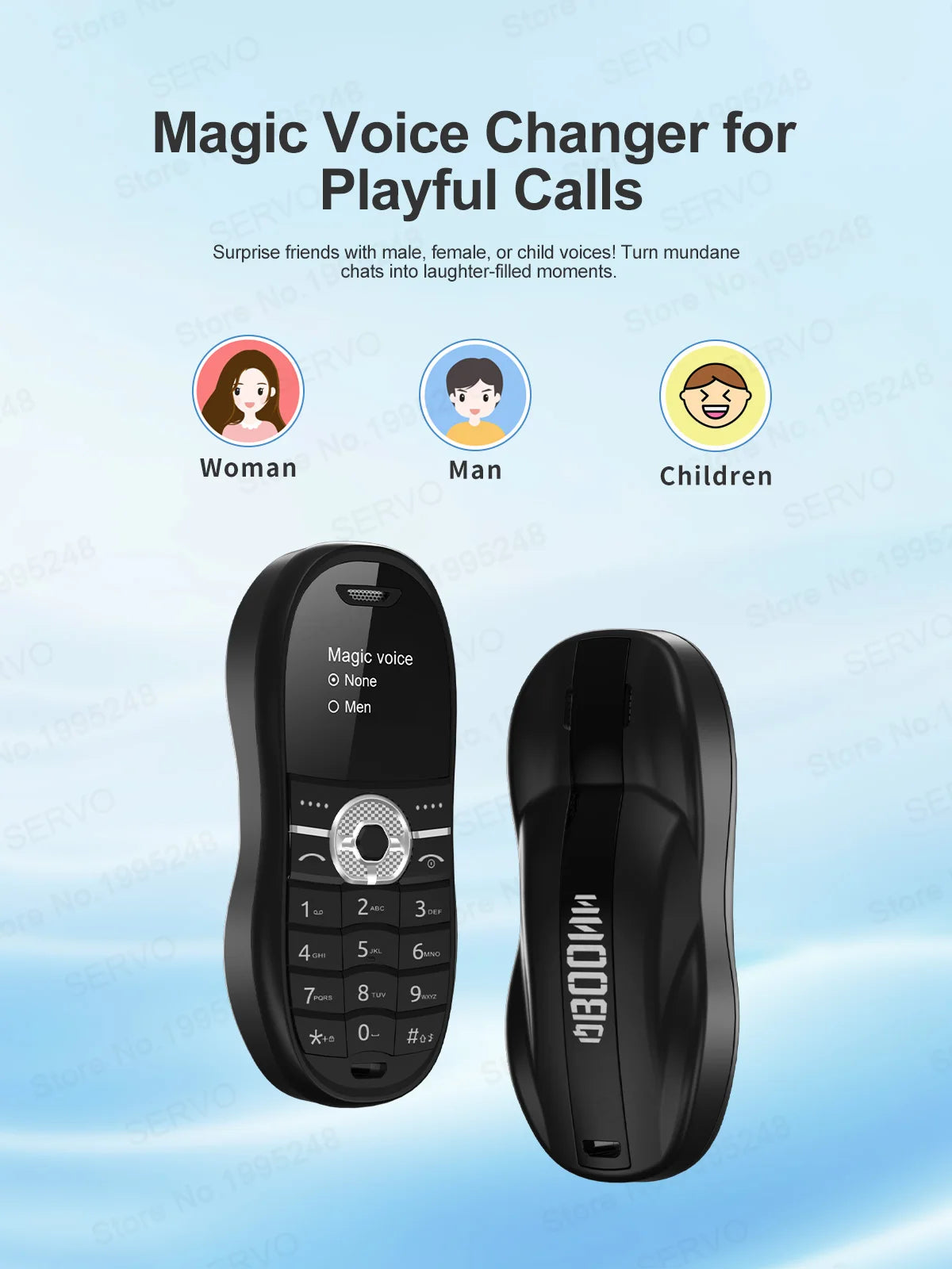 SERVO X18 Mini Sports Car Mobile Phone 2G GSM Call Recording Magic Voice Blacklist Dual SIM Standby Cute Backup Kids Cellphones