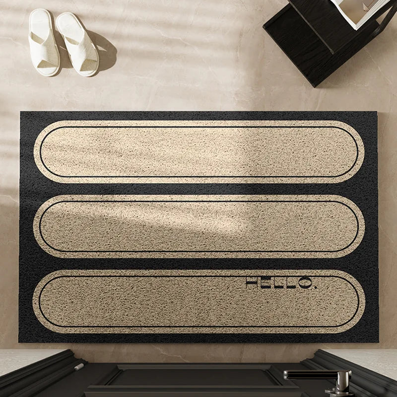 Wave Point Non-slip PVC Retro Entrance Doormat Floor Mats Silk Loop for Entryway Porch Hallway Home Decor Dust Removal Carpet
