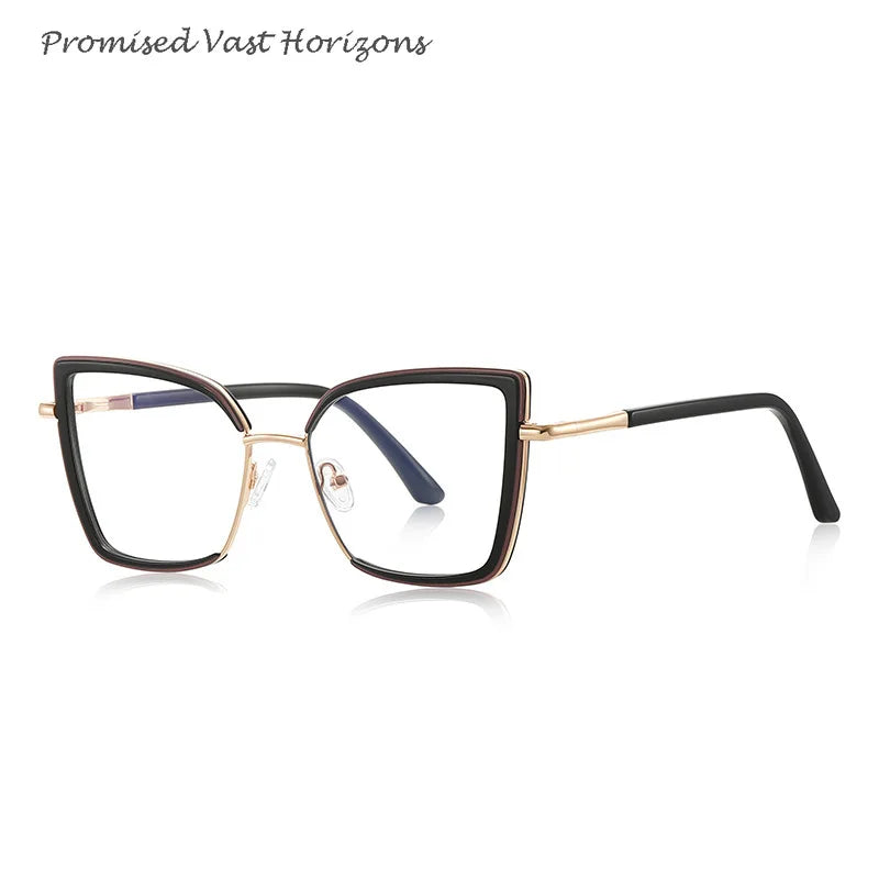 Female Exaggerated Design Anti Blue Light Glasses TR Personalized for Women with Big Face Fashion Show Plano Lens Glasses