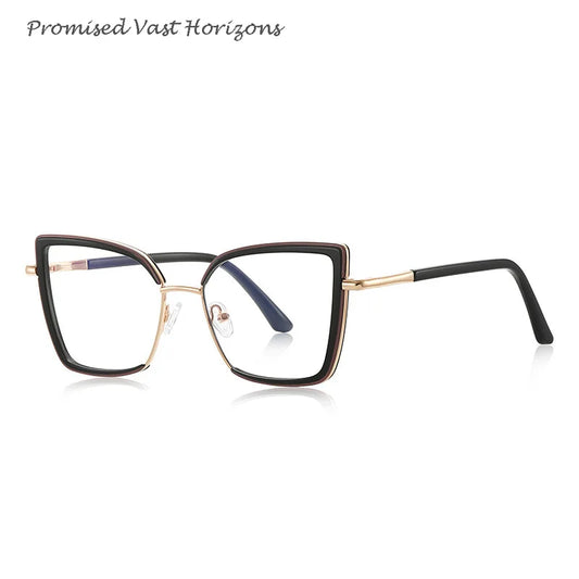 Female Exaggerated Design Anti Blue Light Glasses TR Personalized for Women with Big Face Fashion Show Plano Lens Glasses