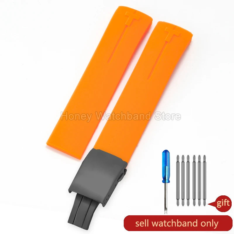 Flexible Comfortable Silicone Bracelet for Tissot T-Touch Blue Orange T013 T047 T121 Watchband Special Interface Sweat Resistant