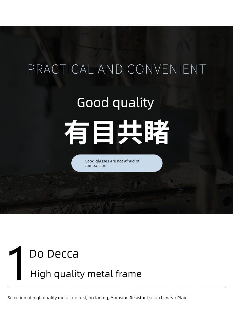 Frameless Business Color-Changing Reading Glasses Men Middle-Aged and Elderly HD Anti-Blue Ray Radiation Indoor and Outdoor Dual-Use Presbyopic Glasses