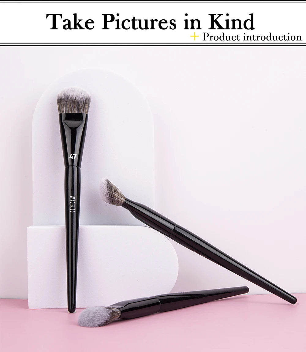 PRO 47 Foundation Brush Broom Foundation Shadow Brush Liquid Cream Blending Blush Angled Professional Makeup Brush Cosmetic Tool
