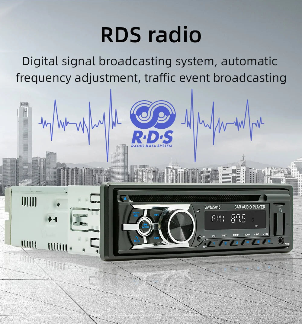 BQCC 1 Din Universal Car DVD/CD/VCD Player AI Voice BT USB TF AUX Input RDS Radio Locate a car Wiring protection EQ Car Stereo