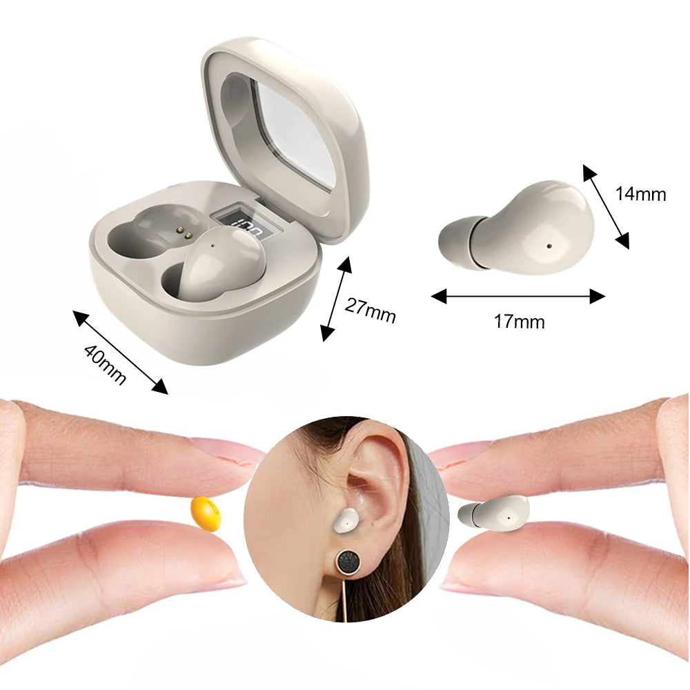 Mini Headphones Invisible Bluetooth 5.3 Earphones TWS Wireless in-ear Headsets HIFI Stereo Noise Reduction Earbuds For iPhone