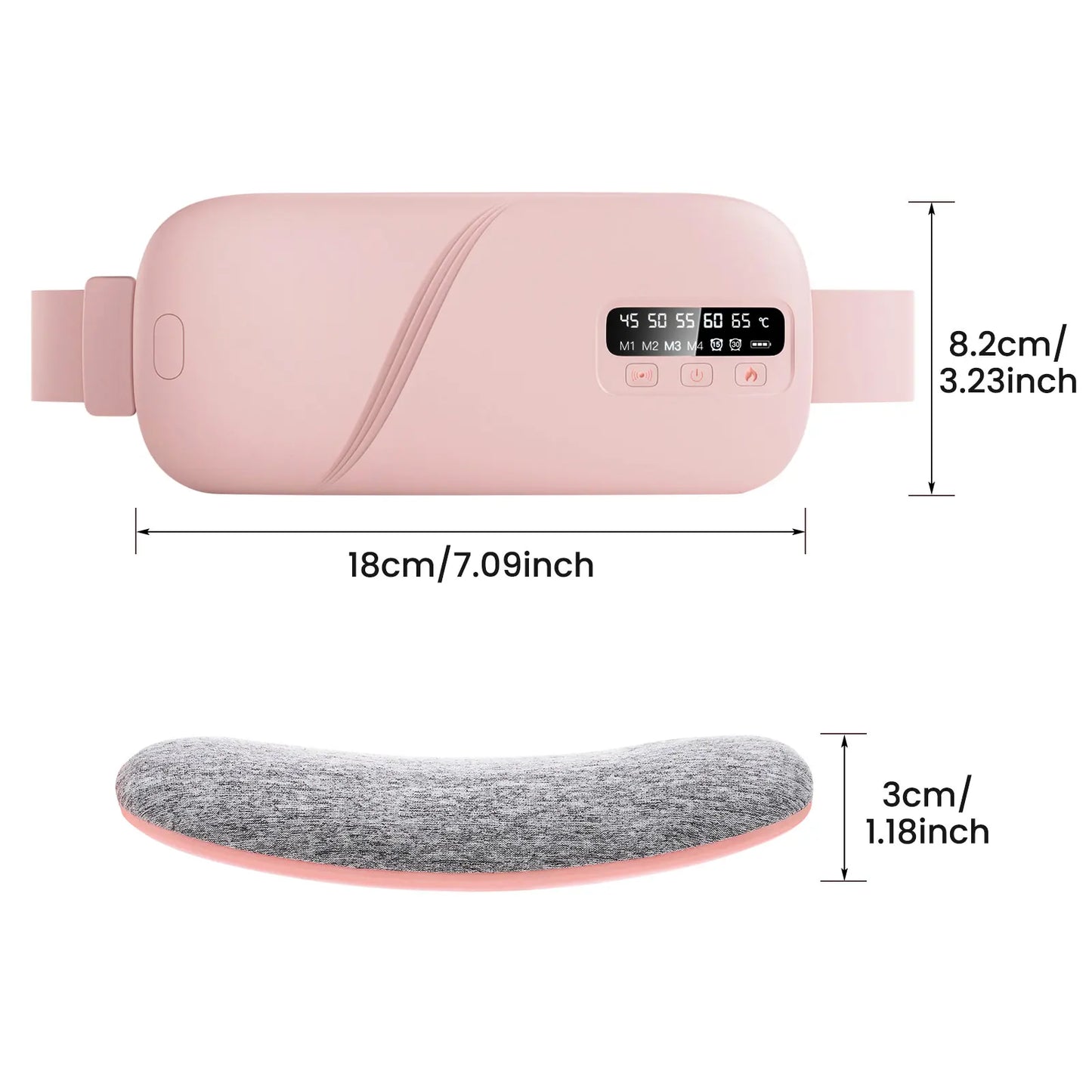 Cordless Electric Heating Pad Belt Adjustable Levels for Women Best Abdominal Heating Massager Hot Compress for Menstrual Period