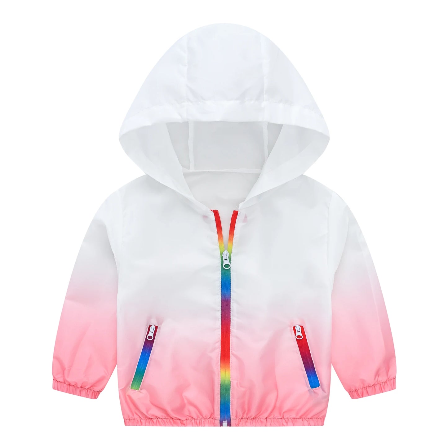 Children's gradual color sunscreen clothes boys and girls summer hooded sunscreen jackets breathable light skin clothing