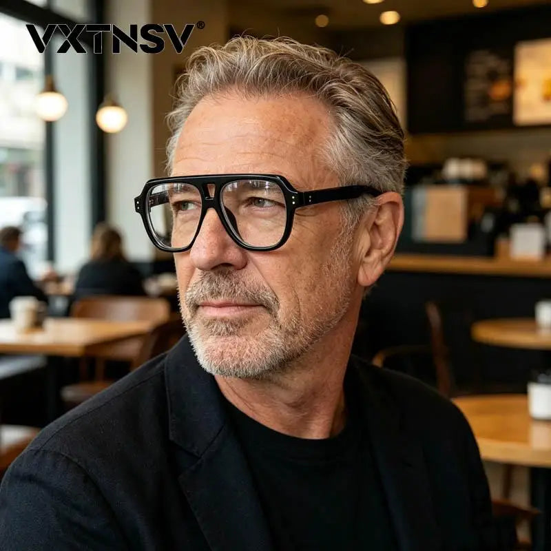 Pilot Dual Bridge Photochromic Reading Glasses Men Women Trendy Designer Prescription Optical Eyewear Customized Sunshade Lenses