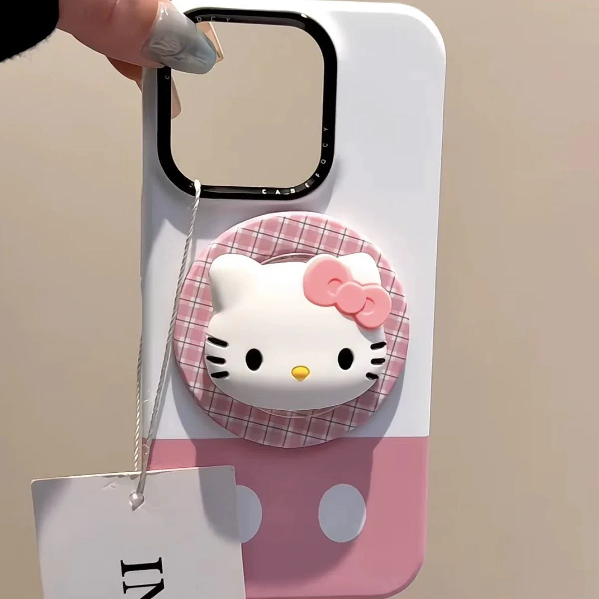 For Magsafe Magnetic Grip Tok Foldable Cartoon Phone Stand Holder 3D Sanrio Hello Kitty Silicone Griptok Bracket