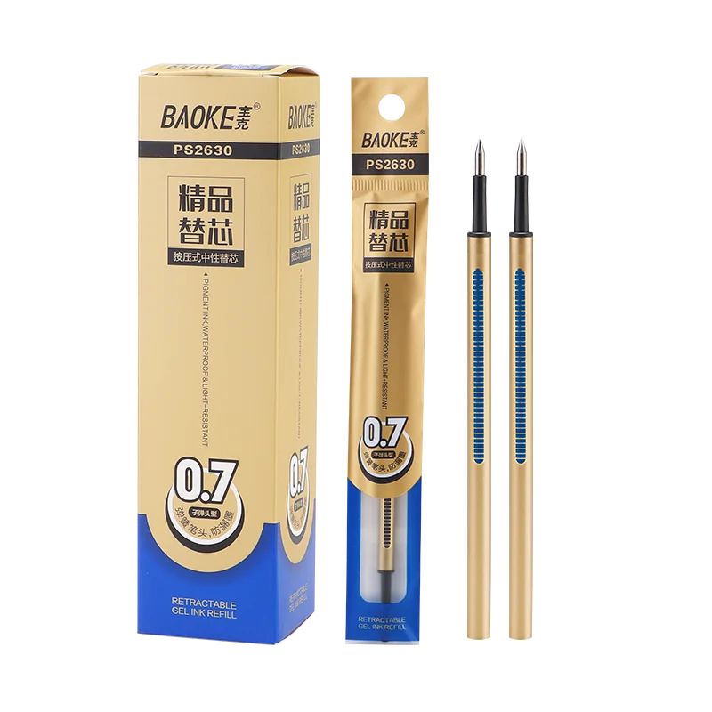 BAOKE PM180 Luxury 0.7mm Metal Gel Ink Pen Set Black Ink 6 Barrel Color Smooth Writing Bullet Tip For Office , Gift，Writing