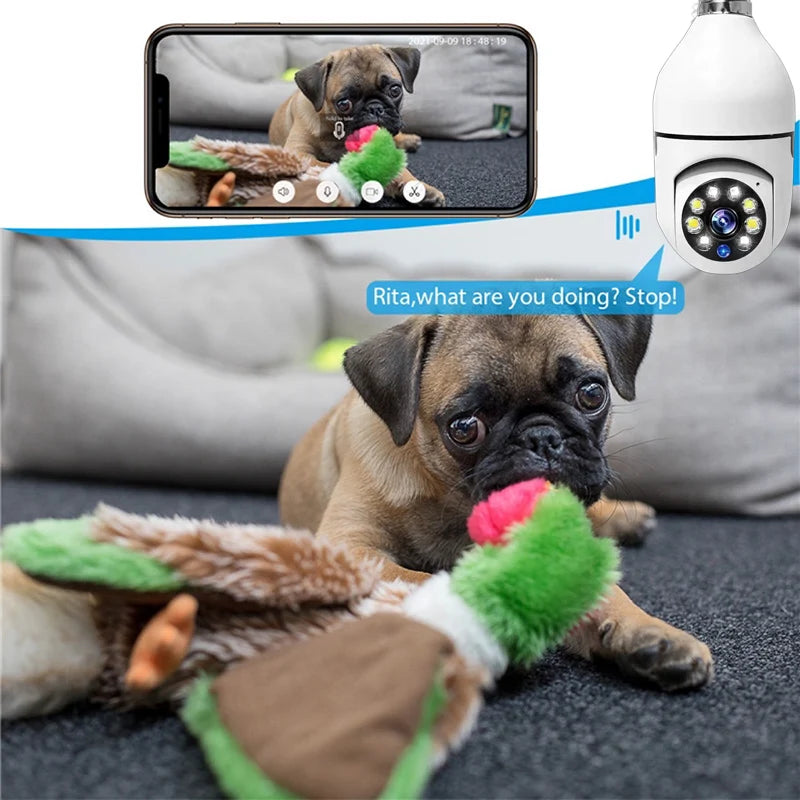 Bulb E27 Surveillance Camera Full Color Night Vision Automatic Human Tracking Zoom Indoor Security Monitor Wifi Miini IP Camera