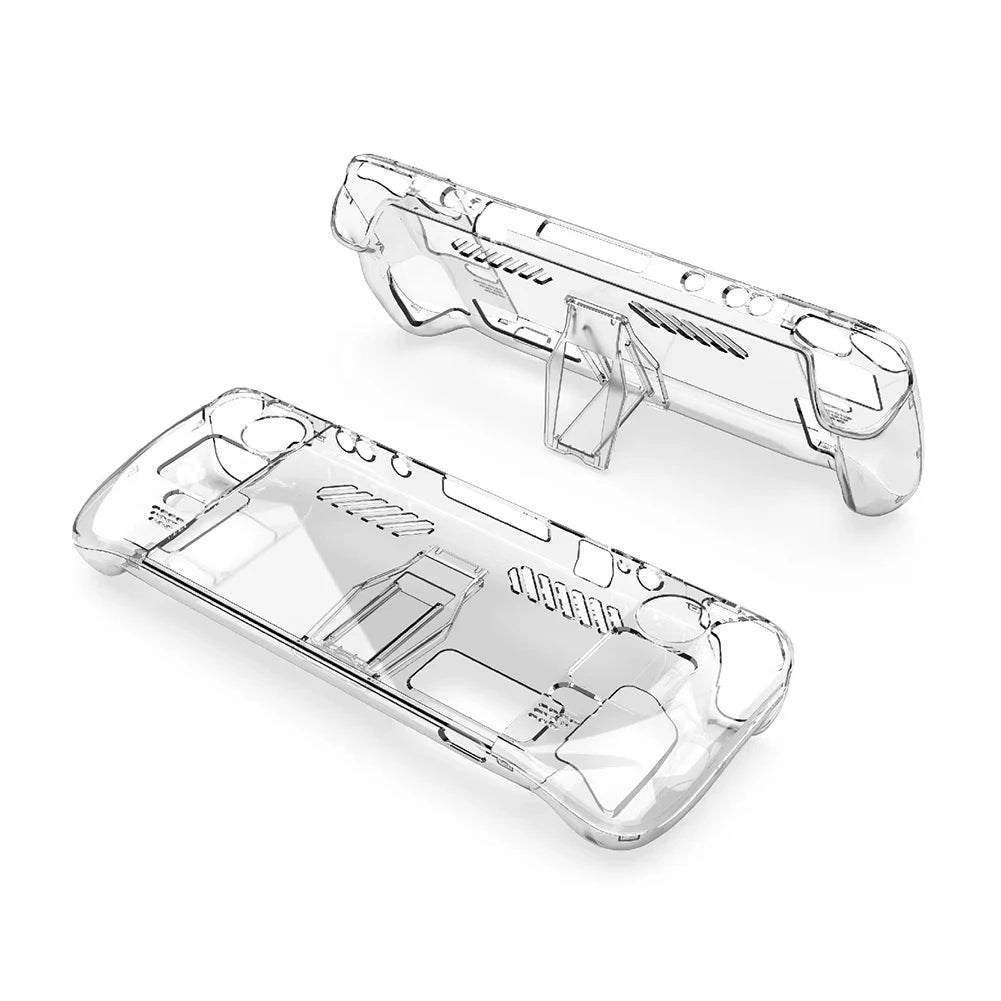 Hard PC Crystal Clear Protective Cover Anti Slip Transparent Host Split Cases Accessories Detachable with Support for Steam Deck
