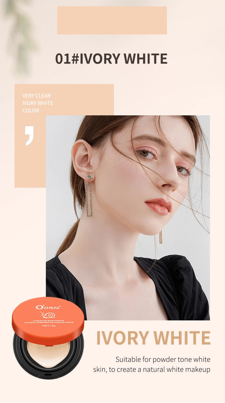 OCHEAL Whitening BB Cream Foundation Cream for Face Makeup Concealer Air Cushion for Girl Make Up Facial Beauty Original Makeup