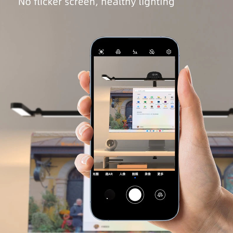 LED Full Spectrum Eye-Caring Architect Desk Lamp with Clamp Flexible Gooseneck 120cm Foldable 4-Head Stepless Dimming Lamp