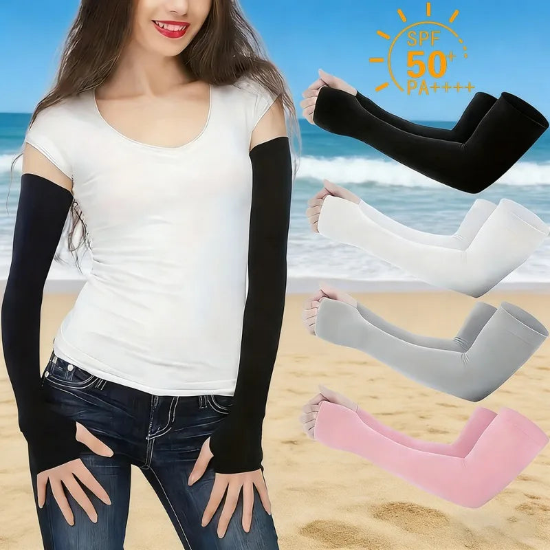 Breathable UV Protection Arm Sleeves with Thumb Hole Cooling Compression Tattoo Cover Up for Men Women Sports Workout Hiking