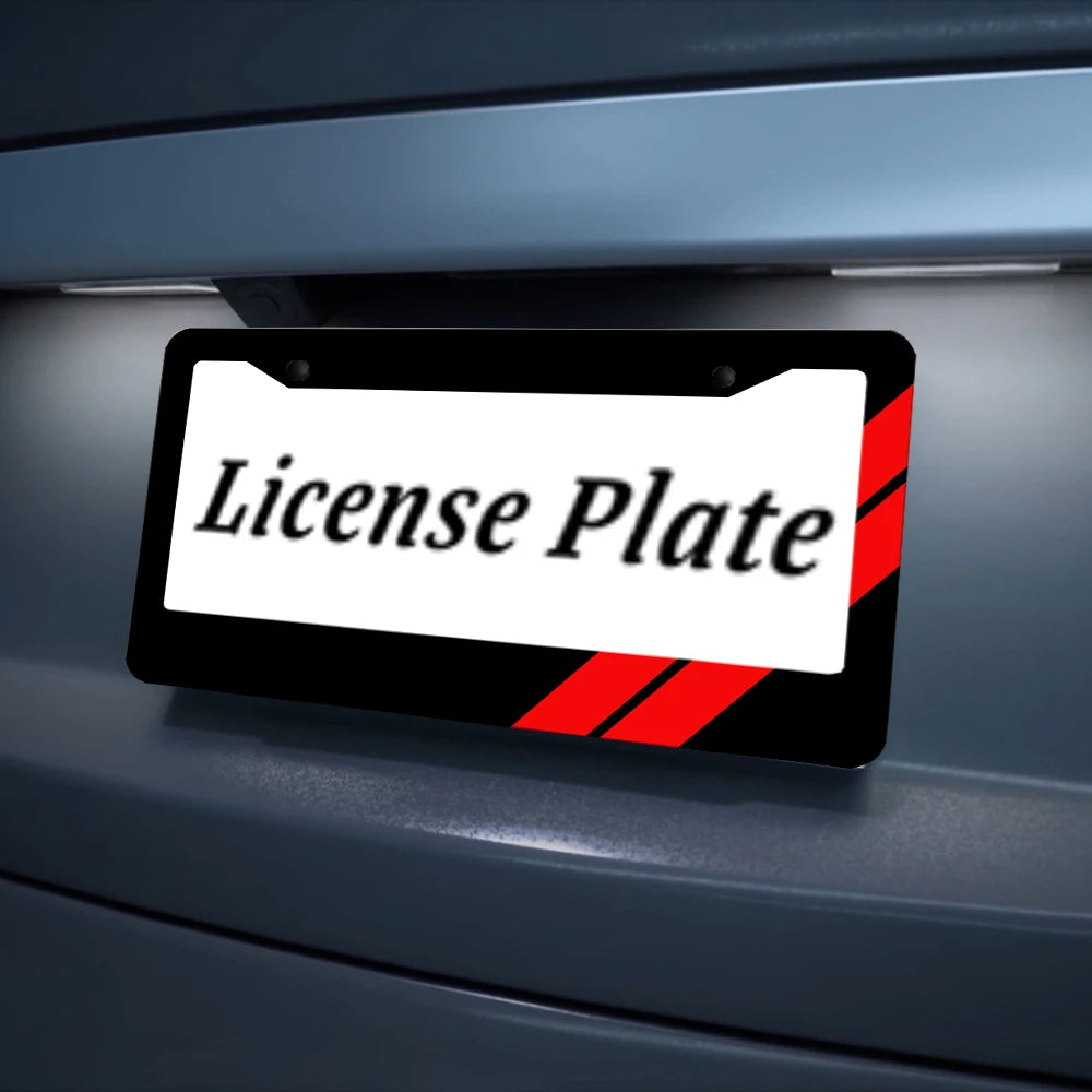 Red two bar diagonal license plate holder, Dodge black matte aluminum license plate holder, suitable for American vehicles