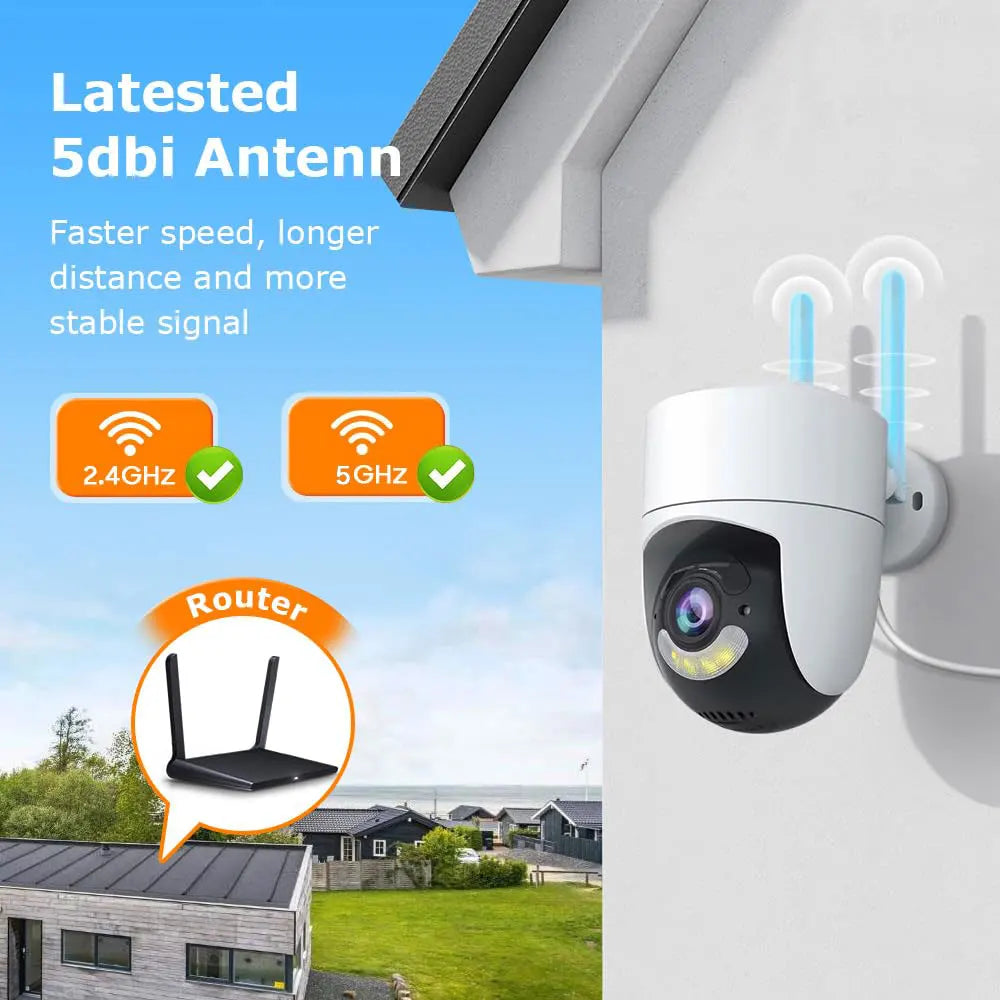 6MP Tuya Smart 5G WIFI Camera Outdoor Indoor Security Home PTZ Camera Auto Tracking Color Night Vision Wireless Surveillance Cam