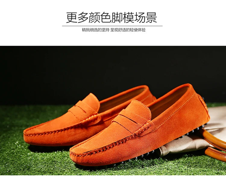 Men's Casual Fashion Genuine Leather Loafers Moccasins Slip-On Driving Shoes 38-50 Size Range Male Flats Comfort Footwear