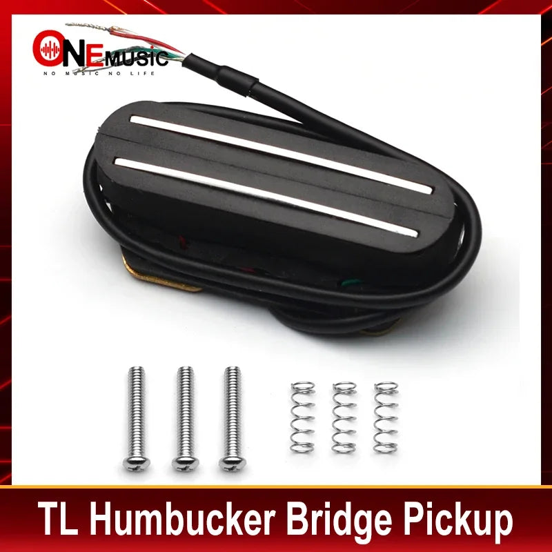 Black with Silver Dual Rail Dual Coil Magnetic Bridge Pickup Humbucker for TL Electric Guitar