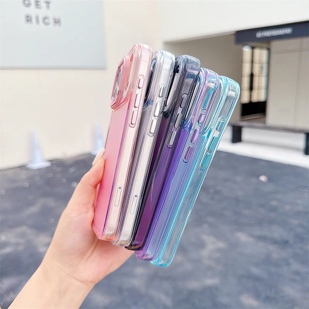 Luxury Color Chameleon Phone Case For iPhone 17 Pro Max Air 16 15 Plus 14 13 12 11  X XS Shockproof Protective Mobile Back Cover