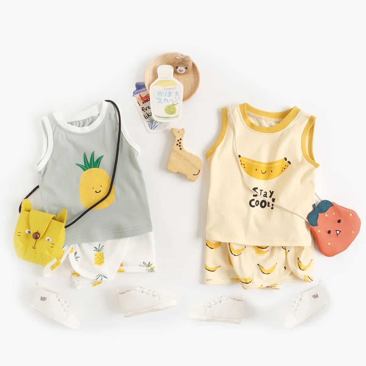 Short Sleeve Baby Cute Clothing Sets Kids Summer Cartoon 2pcs Casual