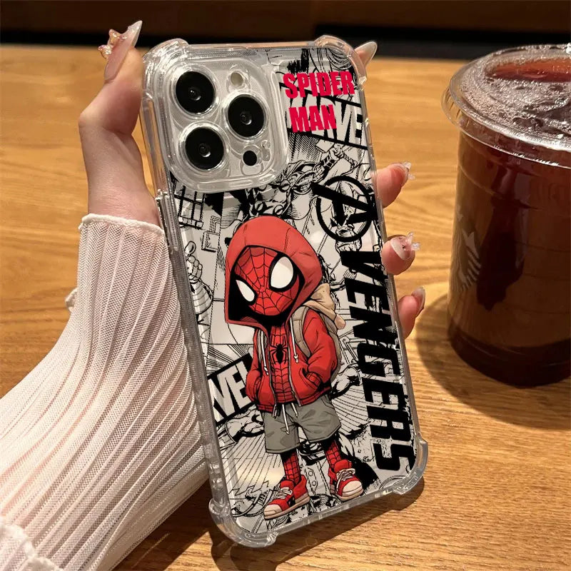 Spider Iron Man Deadpool Avengers Clear Case For iPhone 17 16 15 14 13 12 11 Pro Max 16e 17e Air 13 15 Plus XS X 7 8 Phone Cover