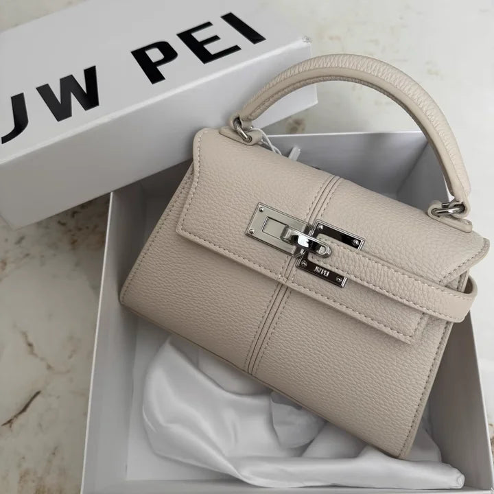 Luxury Elise Mini Square Crossbody Bag: Black Vegan Leather Designer Handbag - High-End Shoulder Purse for Women