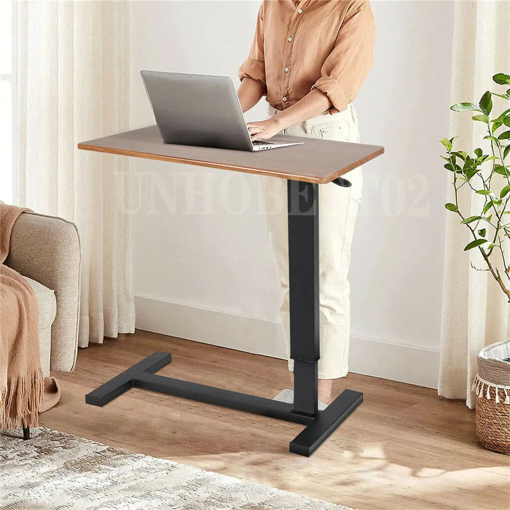 LUVODI Height Adjustable Mobile Over Bed Bedside Laptop Desk with Hidden Wheels Rolling Sofa Side Table