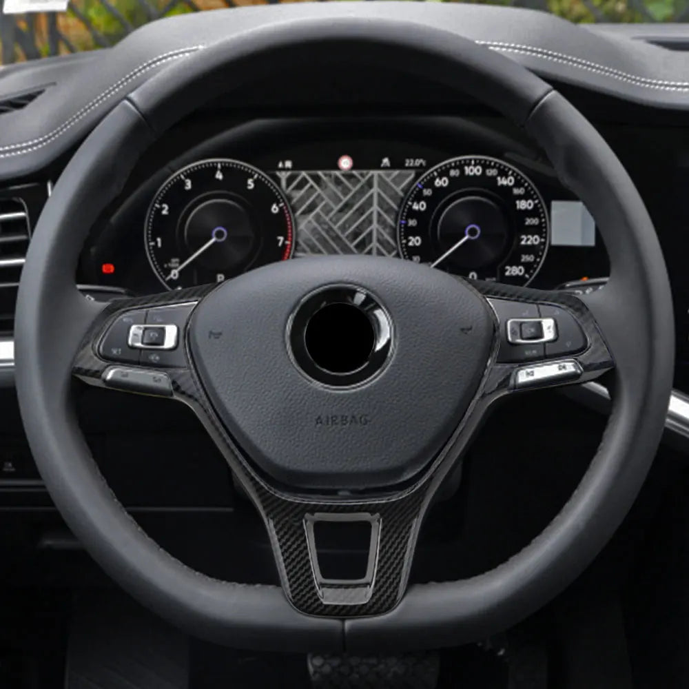 Car Steering Wheel Cover Trim for Volkswagen VW Tiguan MK2 Allspace 2017 - 2021 Steering Wheel ABS Sequins Accessories