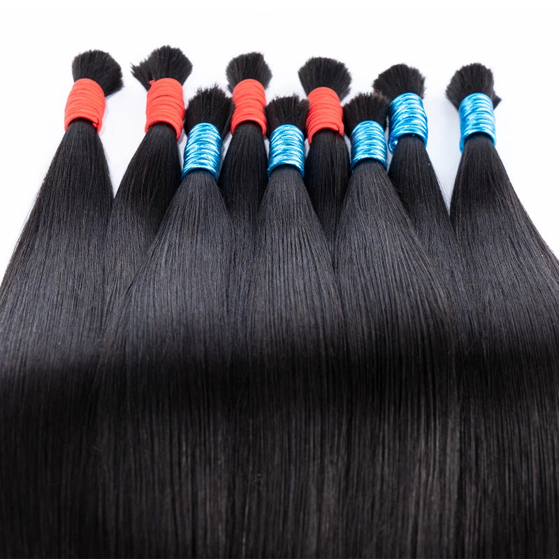 Human Hair Bulk For Braiding Straight Brazilian Virgin Human Hair Bulk No Weft for Braids Straight Bulk Human Hair Natural Black
